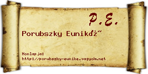 Porubszky Euniké névjegykártya